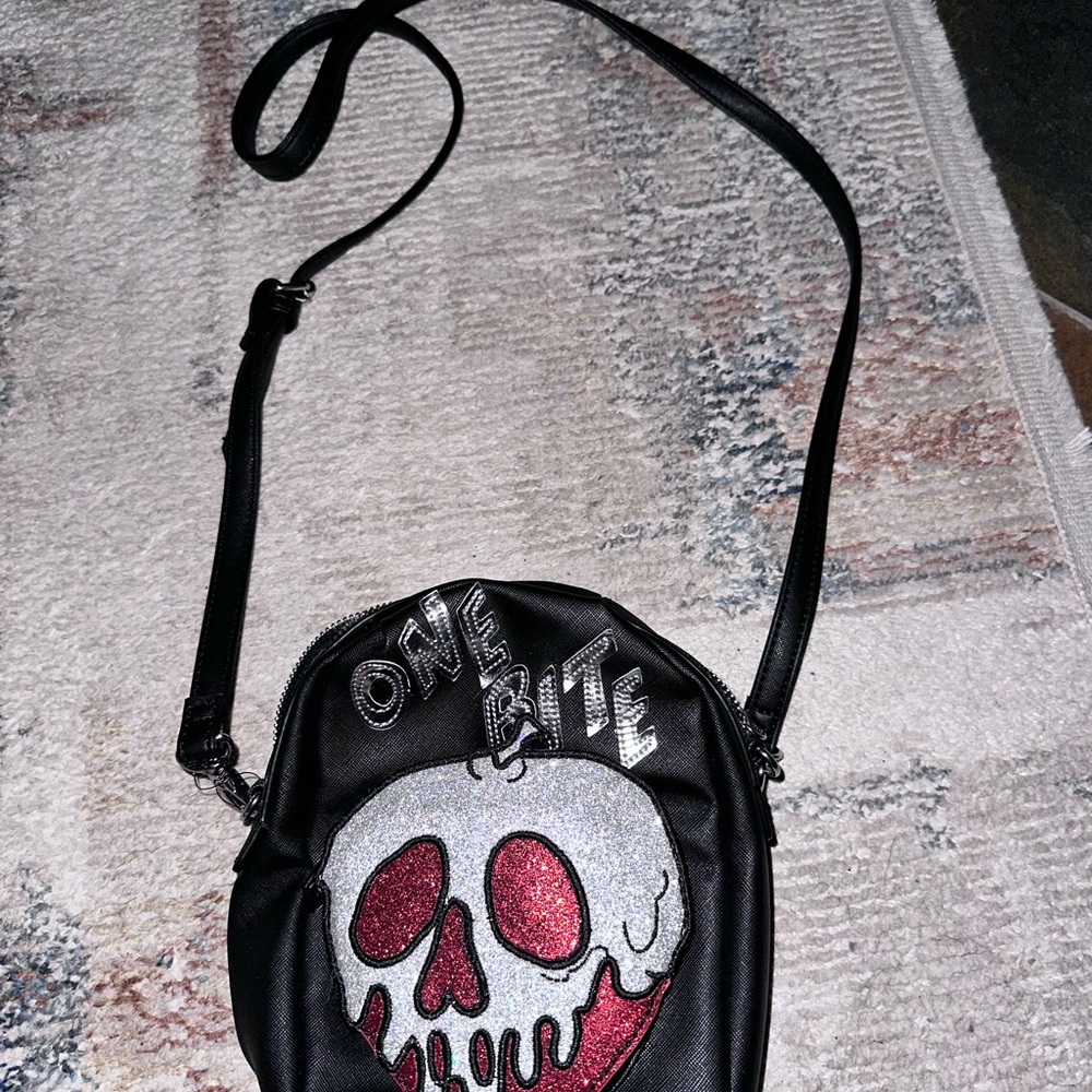 Disney Black Crossbody Bag with Poison Apple Design